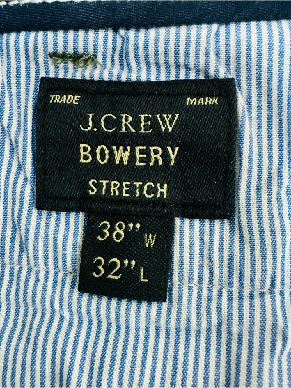 J. Crew Men's Bowery‎ Stretch Slim Fit Chino Pants Navy Green Size W38 L32